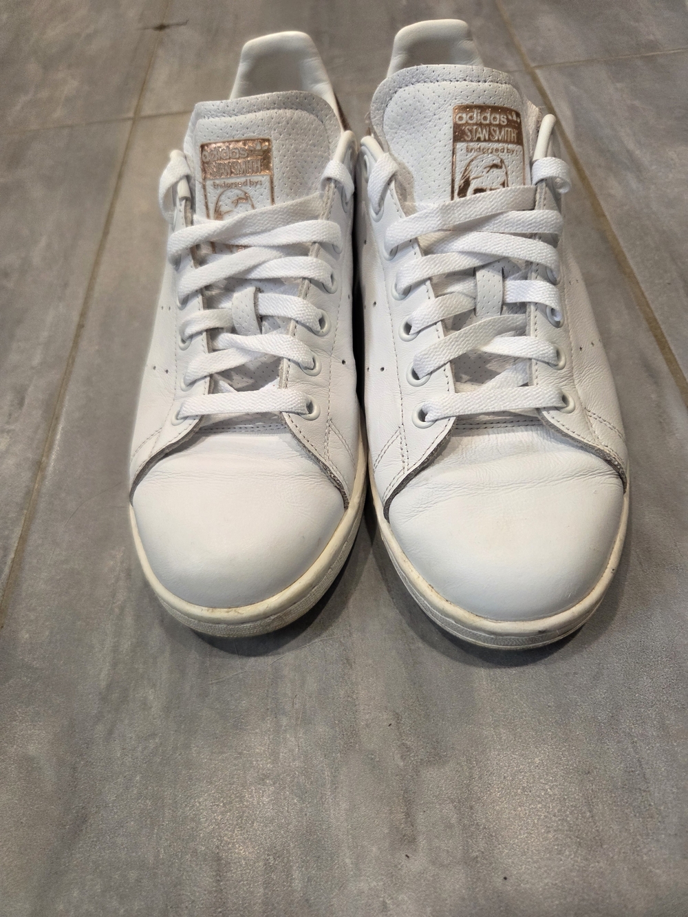 Adidas Originals Stan Smith White Rose Gold Leather Sneakers Women's Size 10